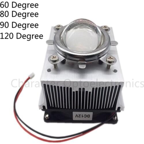LED Heatsink Cooling Radiator + 60 90 120 Degrees Lenes + Reflector Bracket + Fans For High Power 20W 30W 50W 100W LED
