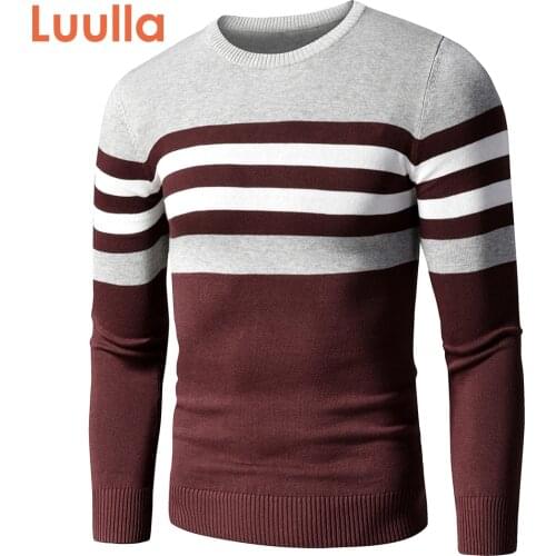 4XL Men 2020 Autumn New Casual Striped Thick Fleece Cotton Sweater Pullovers Men Outfit Fashion Vintage O-Neck Coat Sweater Men