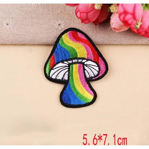 Embroidered Small Patches Clothes Sewing DIY Motif Applique Sticker Handmade Cartoon Decoration Mushroom Vegetable