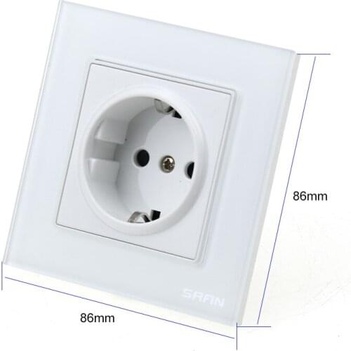High end European switch wall socket toughened glass socket German socket panel type 86