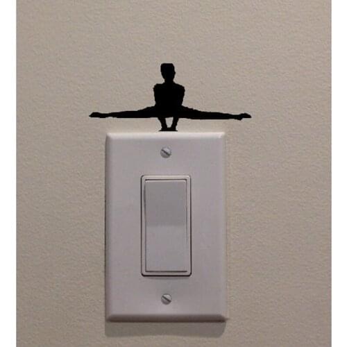 Yoga Dancer Fashion Sport Creative Switch Sticker Decoration Bedroom Decals 5WS0025