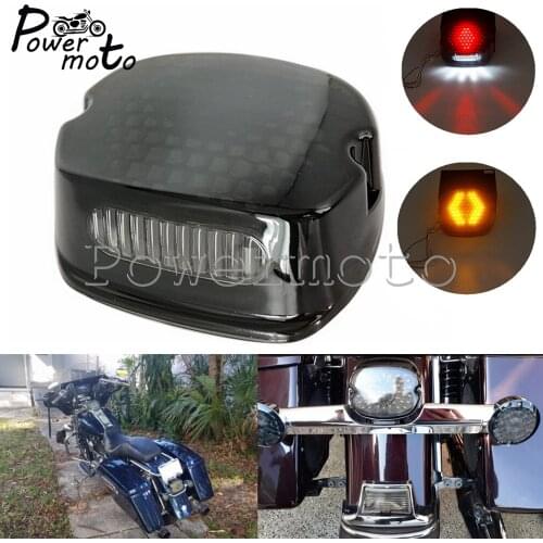 Motorcycle Rear LED Light Smoke Brake Stop Lamp IP67 30W Turn Signal Taillight for Harley Softail Dyna Electra Glide SportsterXL
