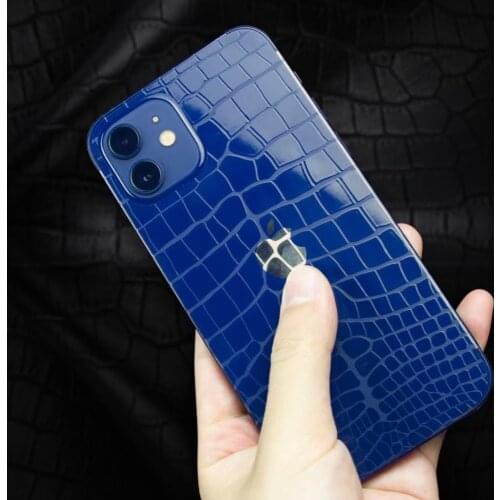 Crocodile Skin Pattern Back Screen Protector Tempered Glass For iPhone 12 Mini 11 Pro XS Max X XR 8 7 Plus Back Cover Film