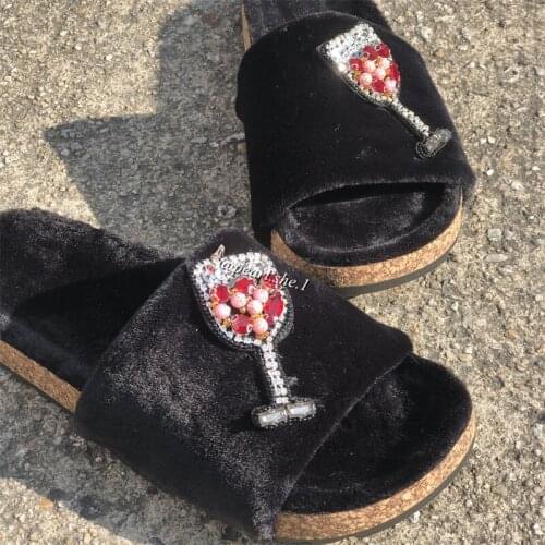 2021 New Ladies Designer Faux fur slippers Outside shoes designer slippers famous brands Comfortable Faux Fox fur Winter slipper