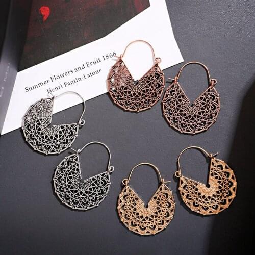 2019 Retro Womens Geometric Gold Earrings Fashion Jewelry Gypsy Wedding Ladies Earrings Orecchini Etnici