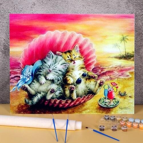 Animal Cat DIY Paint By Numbers Kit Acrylic Paints 50*70 Picture By Numbers Photo Home Decor For Kids For Drawing Handiwork