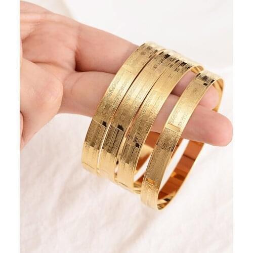 Gold Dubai Bride Wedding Ethiopian Bracelet Africa Bangle Arab Jewelry Gold Charm Bracelet adjustable Gold Bangle for Women