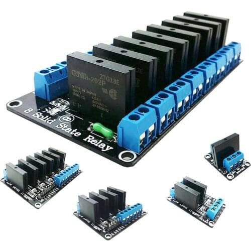 1pcs 12V 1/2/4/8 Channel Solid State Relay G3MB-202P DC-AC PCB SSR 12V DC- 240V AC 2A for diy kit