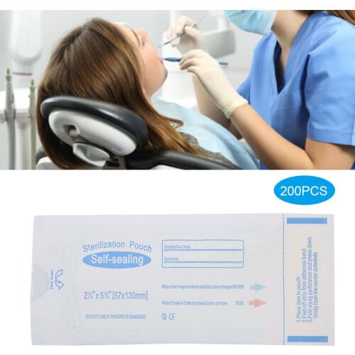 200pcs/box 57 x 130mm Self-Sealing Pouches Dental Pouches Bags Accessory