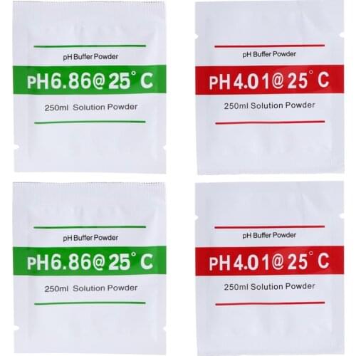 4 Pcs PH Buffer Solution Powder PH For Test Meter Measure Calibration 4.01 6.86
