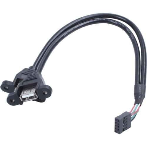 9 Pin To Dual USB 2.0 Type A Female Header Adapter Cable Motherboard Mainboard