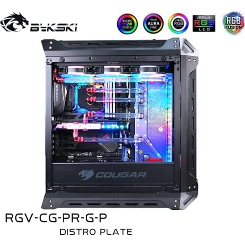 BYKSKI Acrylic Tank use for COUGAR Panzer-G Computer Case / 3PIN 5V D-RGB / Combo DDC Pump Cool Water Channel Solution