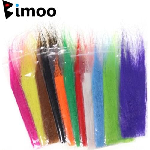 Bimoo 2PCS Soft Synthetic Fiber Furabou Craft Fur Fly Fishing Tying Materials for Streamer Tail Wing Chartreuse Pink Grizzy Blue