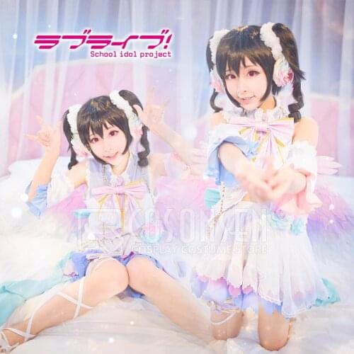 COSPLAYONSEN Love Live! White Valentines Day Awakening Dress Nico Yazawa Cosplay Costume All Size