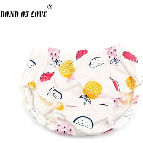 Baby Bloomers Fruit Pineapple Printed Ruffle Cotton Diaper Cover Toddler Infant Shorts Baby Girls Boys Panties Fashion Clothes