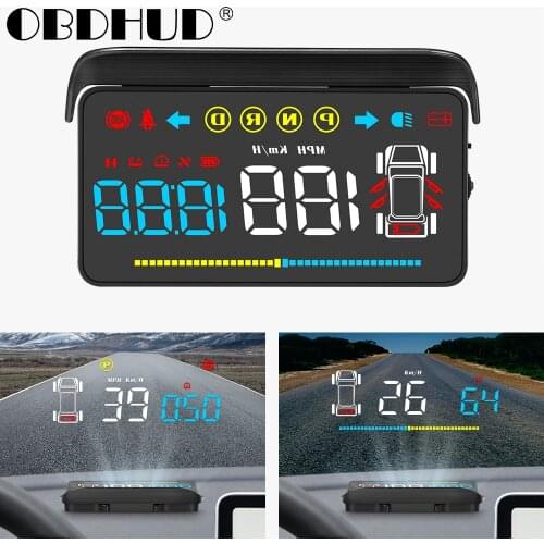 T4 Mirror HUD Head Up Display Tesla Model 3 & Model Y Speed Mileage Safety Indicator Light Driving Time Door Indicator System