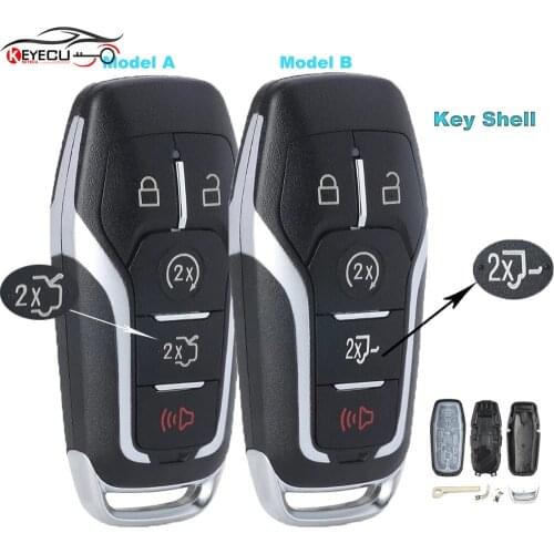 KEYECU Smart Prox Remote Key Shell Case Replacement Fob 5 Button for Ford Mustang Fusion Explorer M3N-A2C31243300 (KEY SHELL)