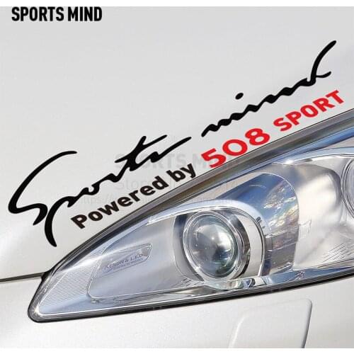 2 Pieces Sports Mind Car Styling On Car Lamp Eyebrow automobiles exterior accessories Car Sticker For Peugeot 508 accessories