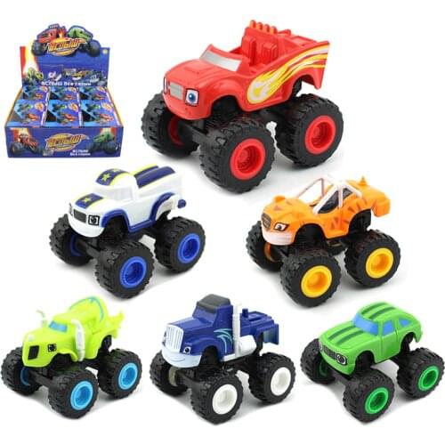 6pcs Monstere Machines Car Toys Russian Miracle Crusher Truck Vehicles Figure Blazed Toys For Children Birthday Gifts
