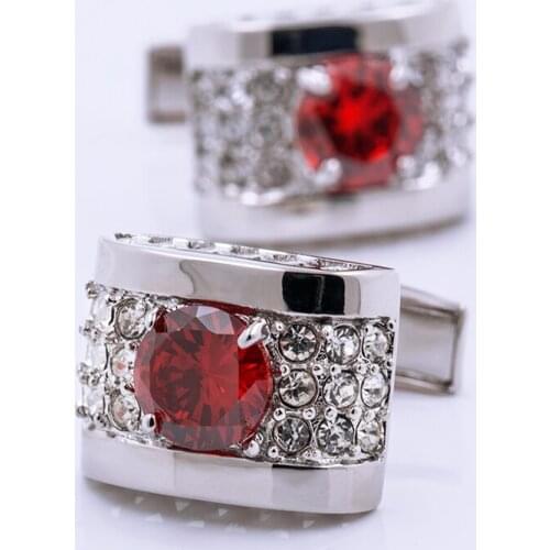 KFLK brand mens shirts button high quality jewelry red stone cuff button wedding gift cufflinks 2020 new products free shipping