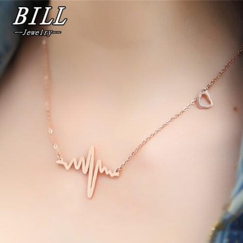 N681 Clavicle Pendant Nekclaces Choker Fashion Jewelry For Women ECG Heart Necklace Heartbeat Collares 2018 Super Deal