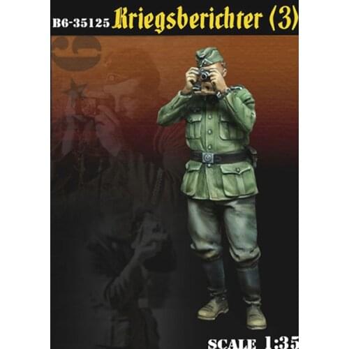 1/35 Kriegsberichter (3) Resin kit soldiers GK Military subject matter of WWII Scene combination Uncoated No colour