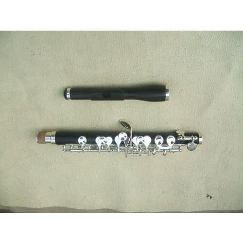 Piccolo kit C key mixed ebony/ebonite powder silver plated case/grease/stick