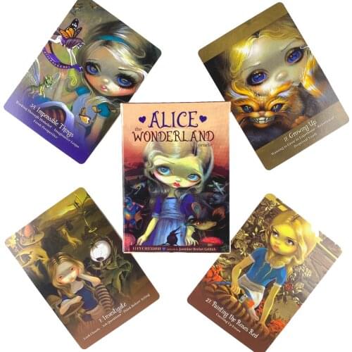 Alice The Wonderland Oracle Cards Leisure Party Table Game High Quality Fortune-telling Prophecy Tarot Deck With Guide Book