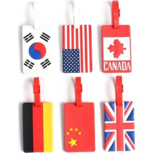 New National Flag Luggage Tag PVC ID Address Holder Baggage Label Travel Accessories Bag Portable Traveling Tags for Suitcase