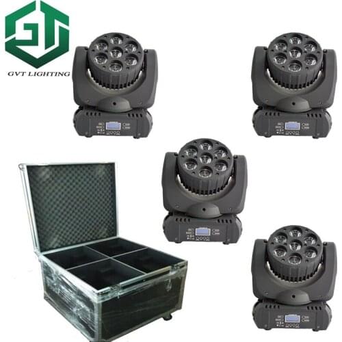 New 4pcs/lot with a flight case 7x12w led beam moving head 150w dmx beam light