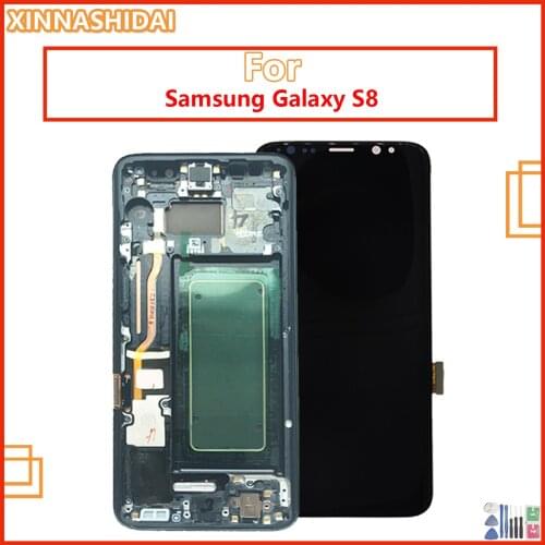 New LCD Display for SAMSUNG Galaxy S8 G950F G950FD G9500 G950U LCD Display Touch Screen Digitizer Replacement with frame