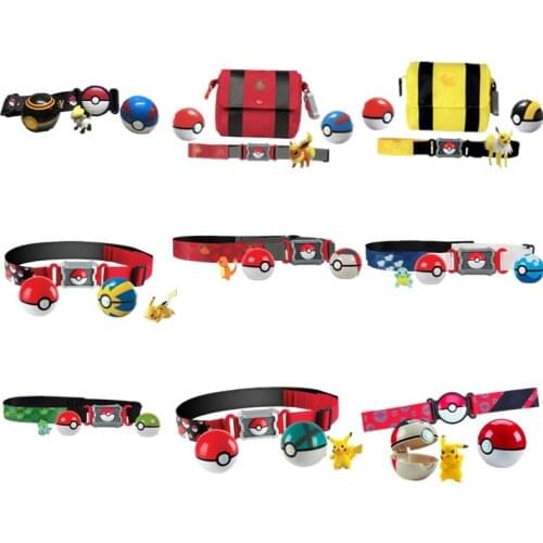 Pokemon Anime Action Figure Poke Ball Belt Pikamon Bulbasaur Charmander PVC Clip N GO Carry Charizard Model Pocket Monster Doll