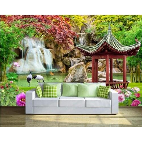 Custom photo 3d wallpaper peony garden fresh decoration painting 3d wall murals wallpaper for walls 3 d living room
