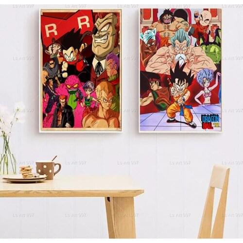 Ancient Dragon Ball Retro Poster Wall Art Canvas Painting Picture Living Room Home Decoration Kids Bedroom Dorm Decor Cuadros