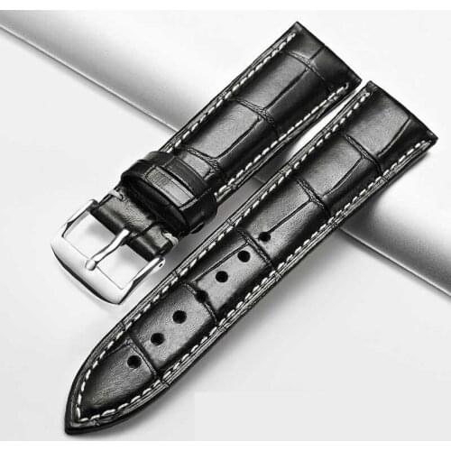 18mm 19mm 20mm 21mm 22mm 24mm Calf Cowhide Leather Watch Band Alligator Grain Watch Strap for Tissot Seiko Ordinary Belt + Tool