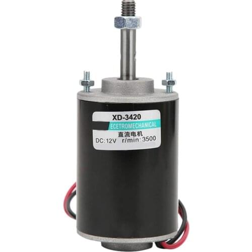 Mini 12V Permanent Magnet DC Motor Reversible Electric Gear Motor High Speed Low Noise for DIY Generator(DC 12V 3500RPM)