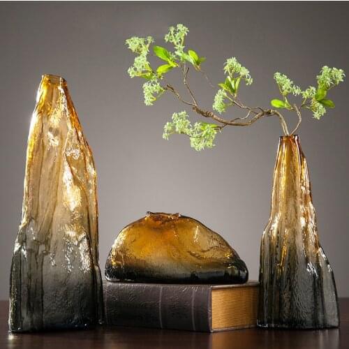 Modern Rockery Colored Glass Vase Decoration Modern Home Soft Decoration Living Room Tv Cabinet Model Room Decoration