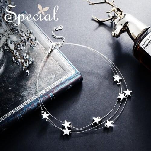 Special 2019 multi-layer star tide necklace with high cold neck chain shows thin collarbone chain S1922N