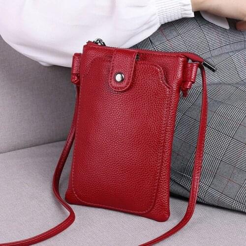 Female Purse Phone Pouch Genuine Leather Small Crossbody Bags for Women Shoulder Bag Luxury Handbags Fashion