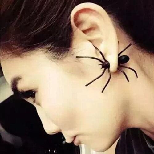 1Pc Personality Exquisite Piercing Charm Ear Studs Extraordinary Trendy Spider Romance Black Earrings Jewelry
