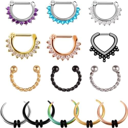 1Pc Nose Ring Hoop Septum Piercing Cartilage Earrings Tragus Piercing for Unisex Body Jewelry Stainless Steel Nose Earring