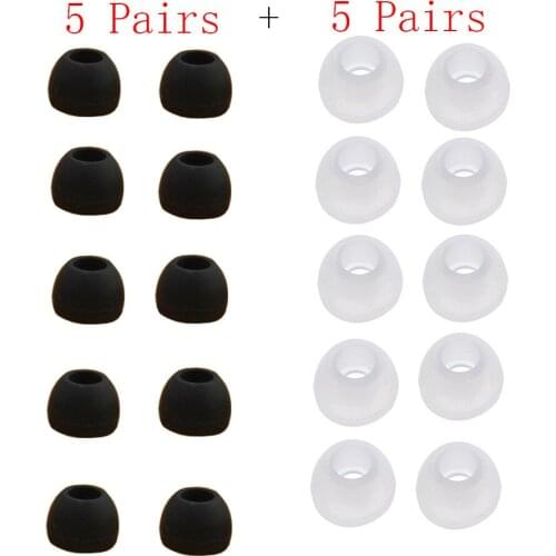 10 Pairs Silicone Ear Buds Tips For Sony Phillips Medium Size Clear Silicone Replacement Earbuds Cover In Stock