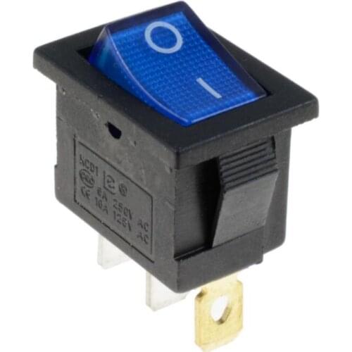 5pcs Blue illuminated LED Rectangle Rocker Switch Car Dash Automotive 6A 250V/10A 125V