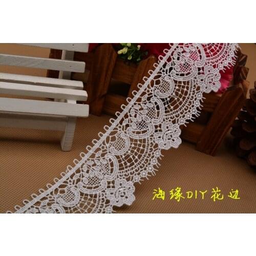 Free shipping High Quality Terylene Beige Soft Embroidery Lace Decoration Handmade Accessories 5cm