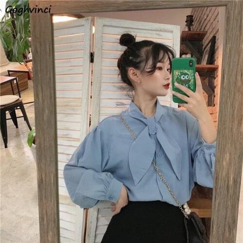 Blouses Women Designer Sweet Personalized Solid Chiffon Shirts Womens Loose Chic Ulzzang Fashion Tops Ladies Ins All-match Daily