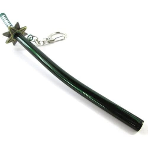 Bsarai Bleach Ichimaru Gin Ulquiorra cifer One Piece Roronoa Zoro shuusui Ghost 16cm/6.3in Cosplay sword Model Key Chain Ring