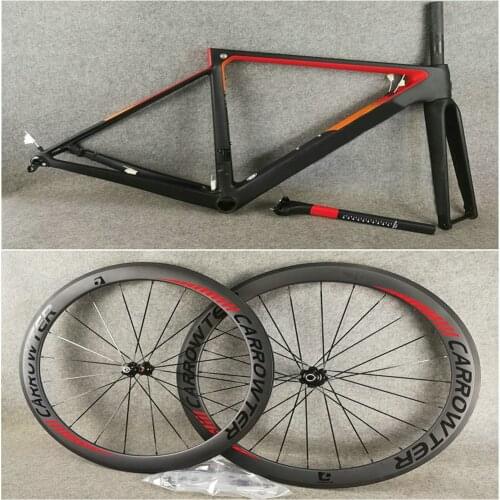 Disc brake Red V3RS Road Carbon Frames Matte C64 and Carbon 50mm Disc hub Wheelset