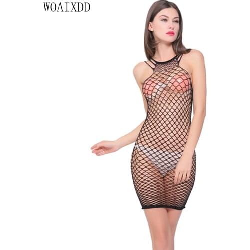 Womens Sexy black Lace Fishnet Dress Bodysuit Lingerie Nightwear Underwear Babydoll Sleepwear Bodystockings intimates Kimono