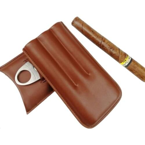 Travel Cigar Holder Storage Case Tube W / Cigar Cutter Accessory