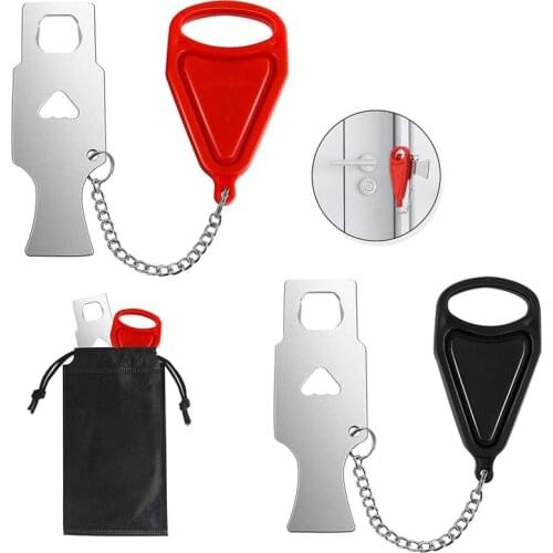 New Portable Safety Door Locks Stainless Steel Anti Theft Security Lock Latch Door Stopper Apartment Travel Hotel Door Locks